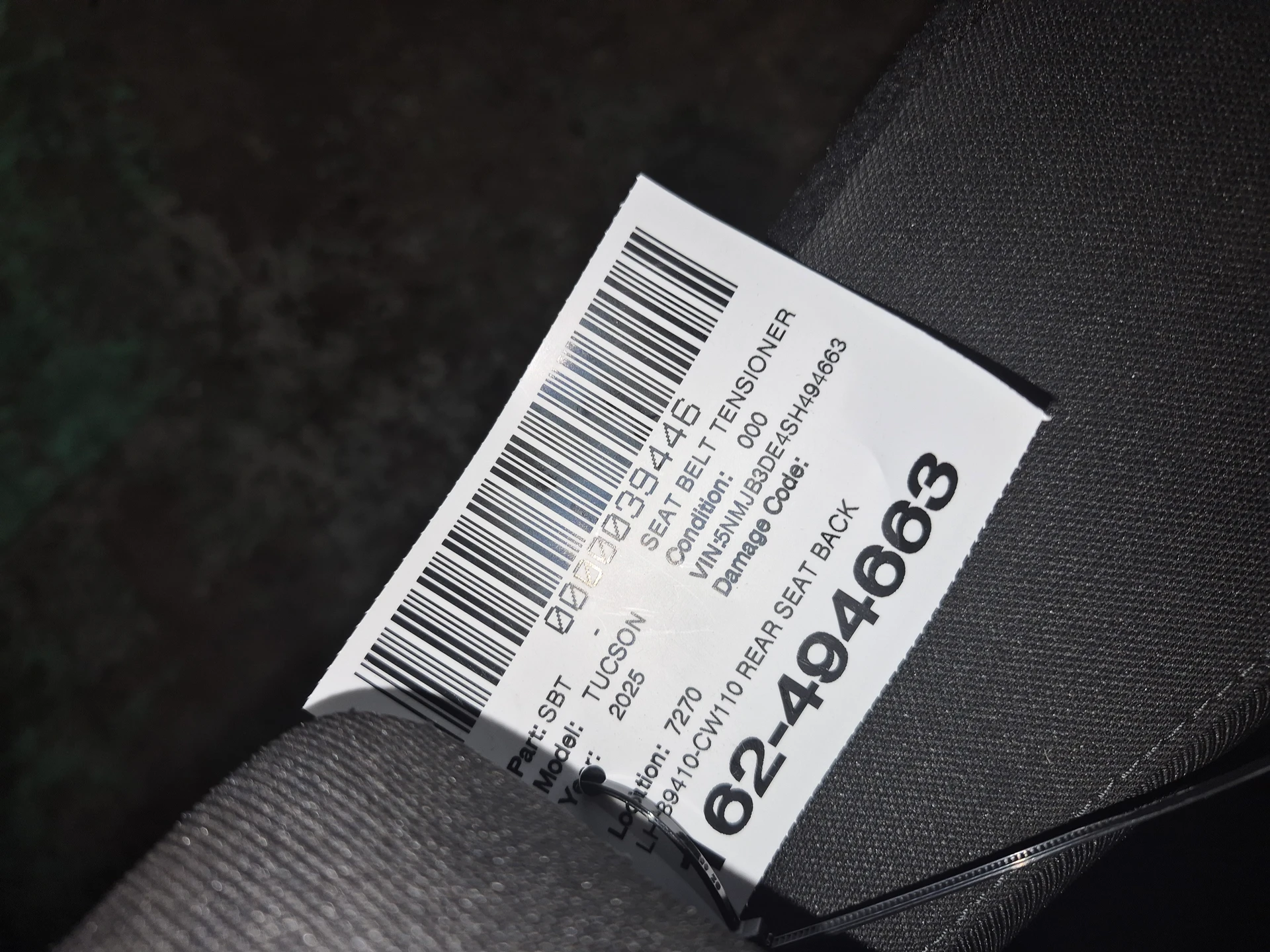 Lh Rear Seat Back Frame · 2