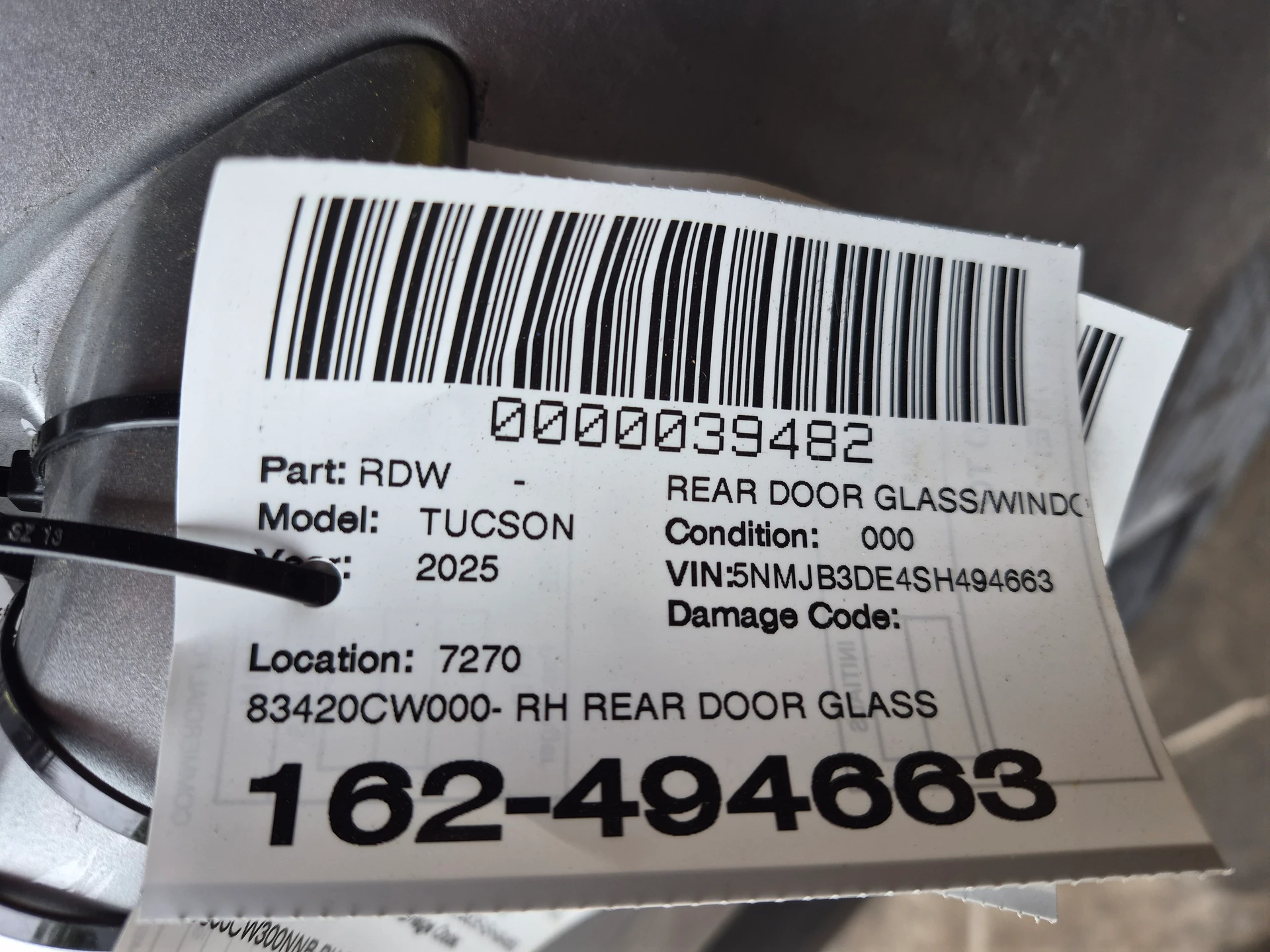 Rh Rear Door Glass · 2