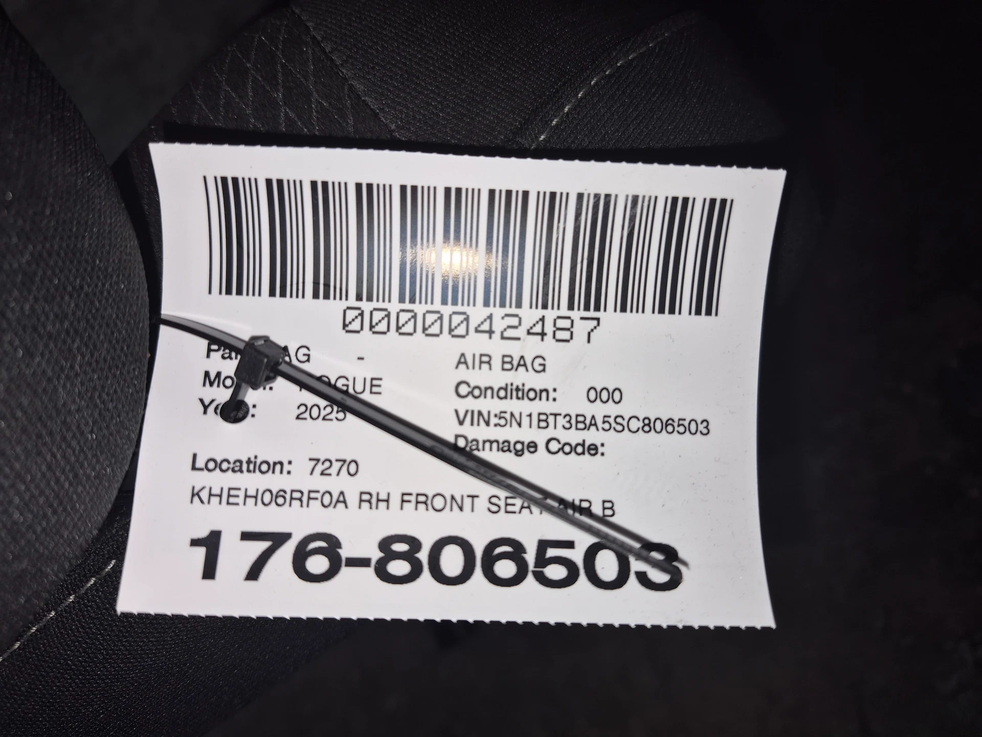 Rh Front Seat Air Bag · 2
