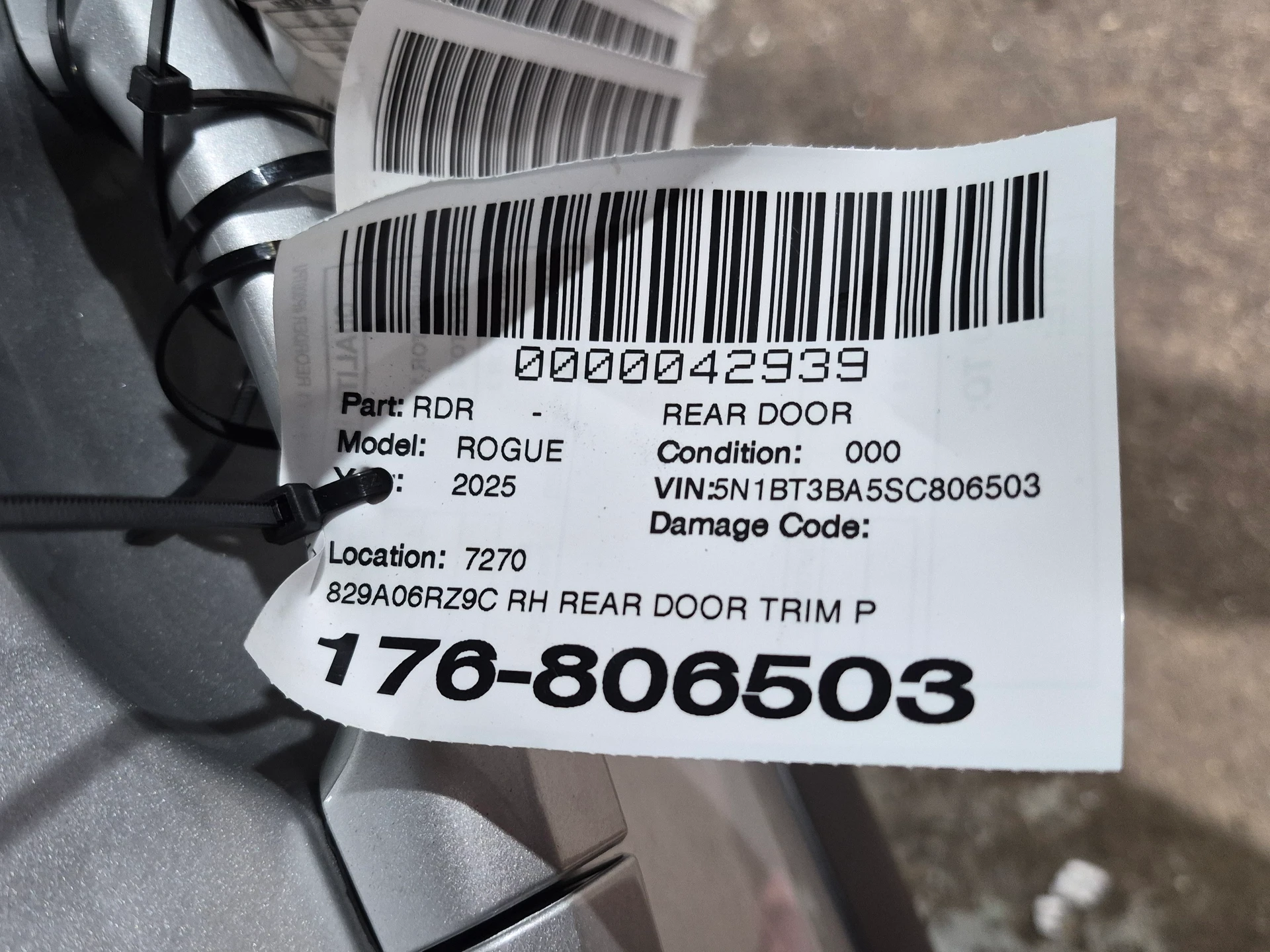 Rh Rear Door Trim Panel · 2