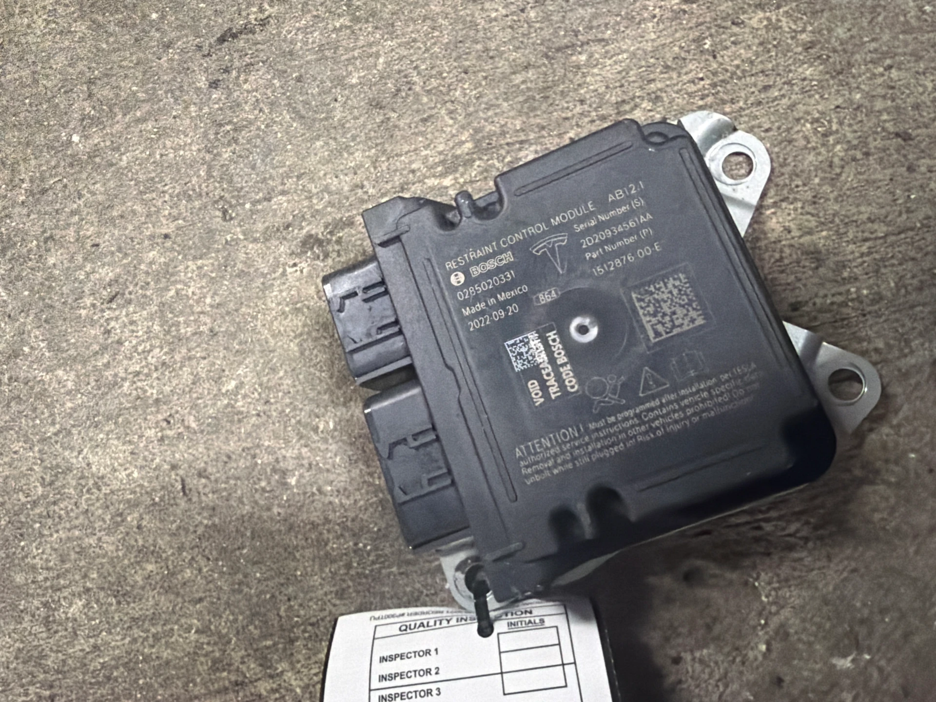 Restraint Control Module · 1