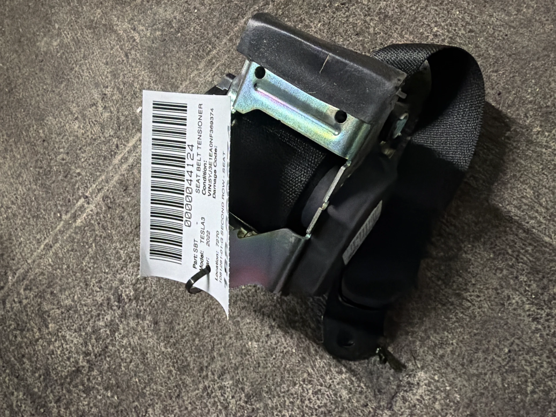 Second Row - Seat Belt Retractor Assembly - Black · 1
