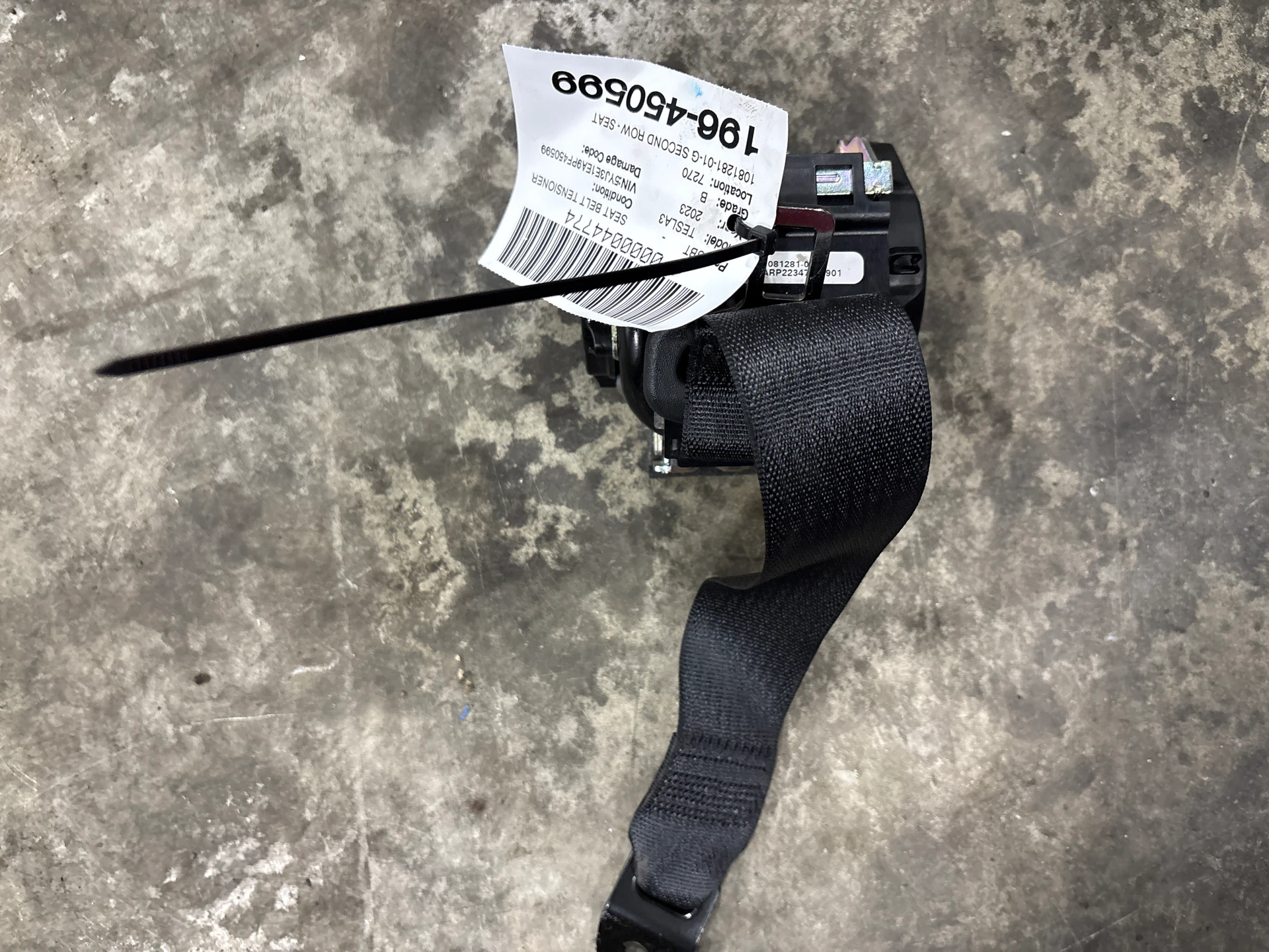 Second Row - Seat Belt Retractor Assembly - Black · 1