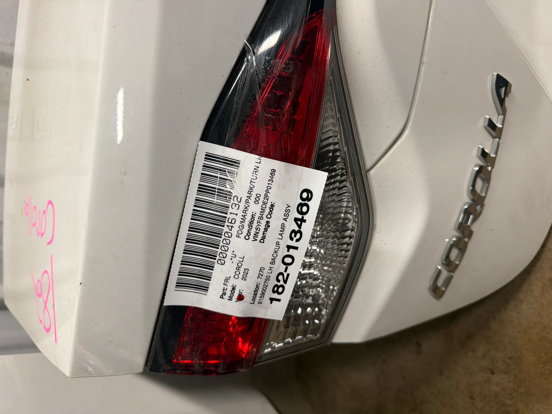 Lh Backup Lamp Assy · 1