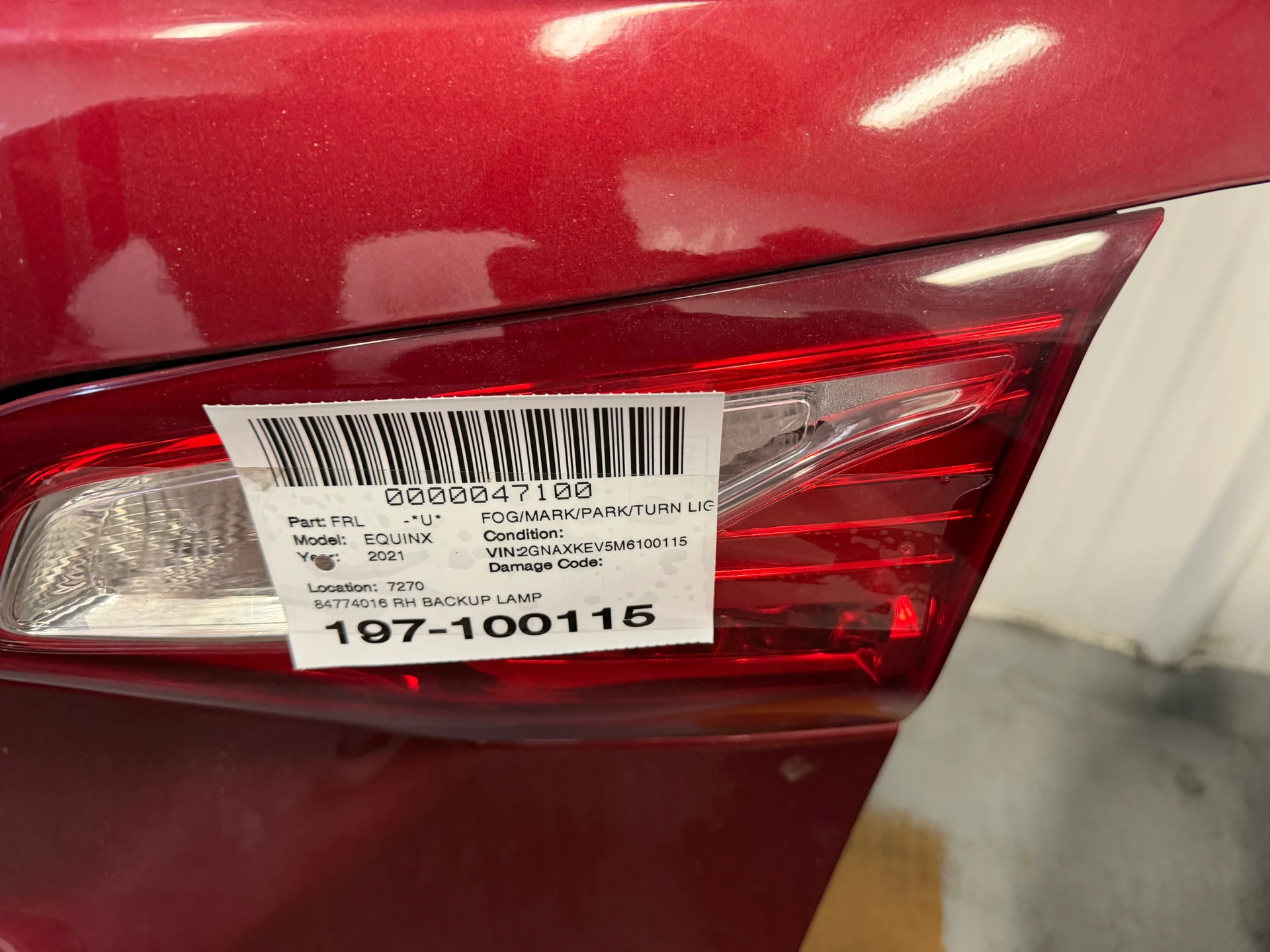 Rh Backup Lamp · 1